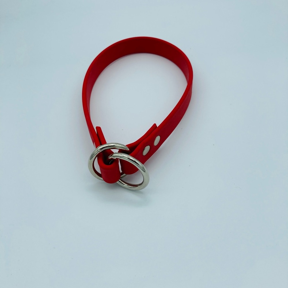 New dog collar red BioThane